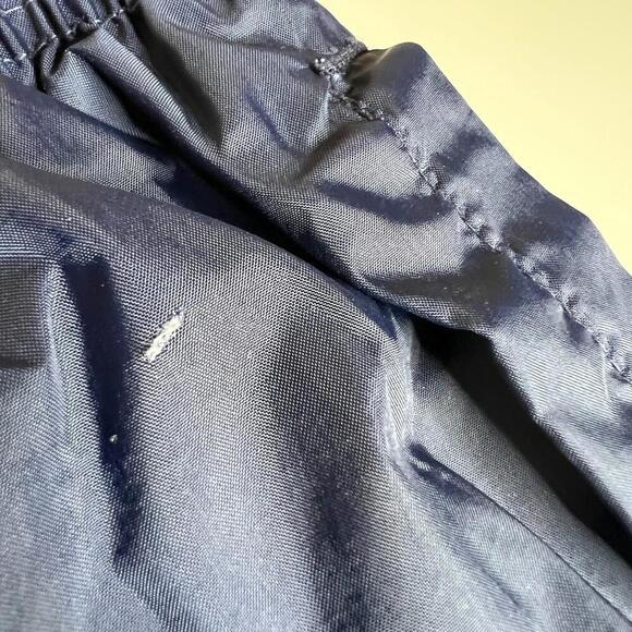 Adidas Men’s Track Pants Navy Blue White 3-Stripe Size L USA – Vintage Nylon - Picture 6 of 8